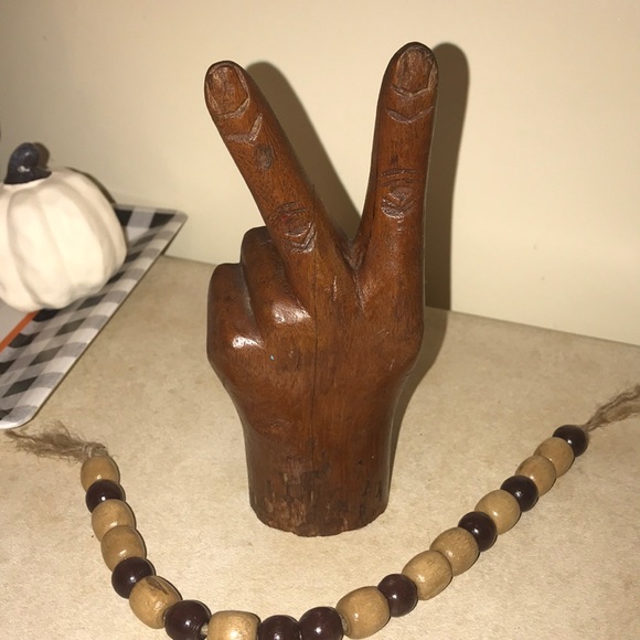 Other - Vintage 50’ Mid Century Wood Carved Peace Sign